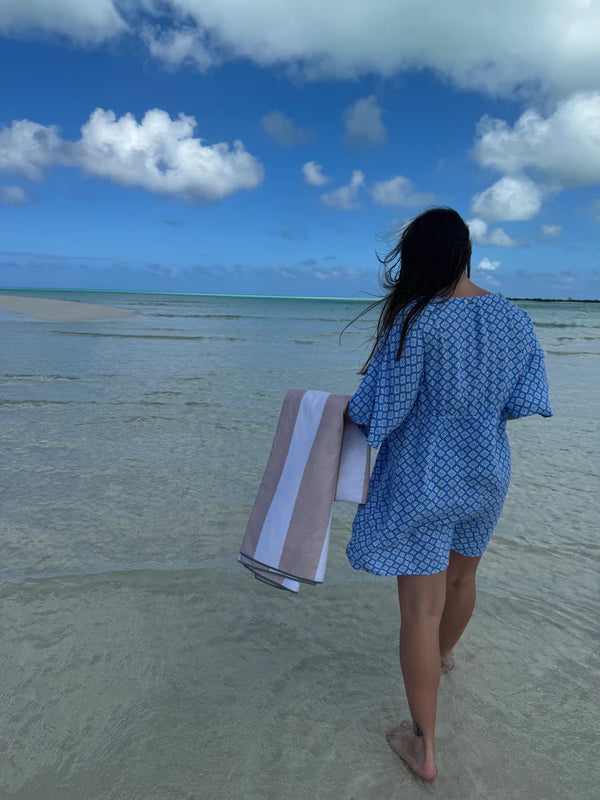 Serviette de plage en microfibre gaufré La Classique - arloca
