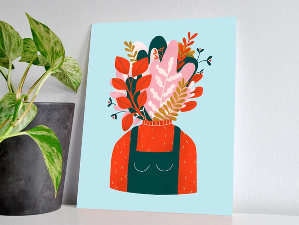 Affiche Tête fleurie 8"x10" - arloca
