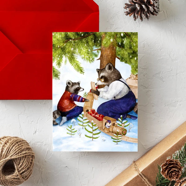 Carte de souhaits Le tain sous le sapin - arloca