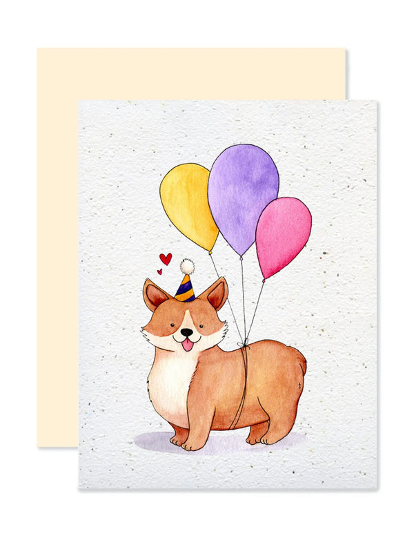 Carte de souhaits plantable Corgi