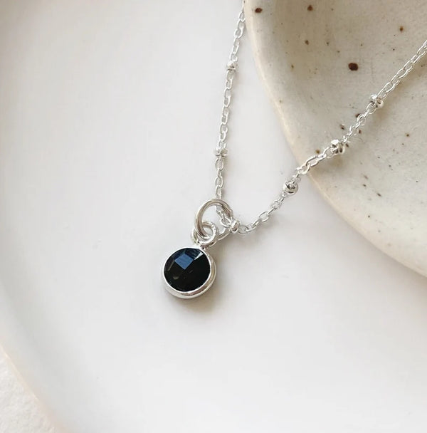 Collier argent/onyx