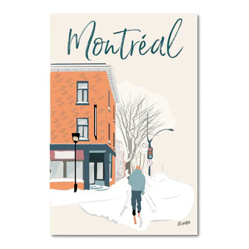 Carte postale Ski dans la ville de Montréal