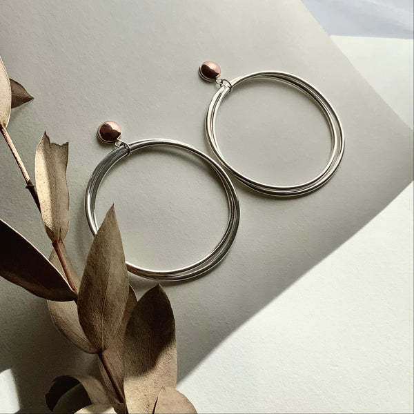 Boucles d'oreilles Créoles entrelacées - arloca