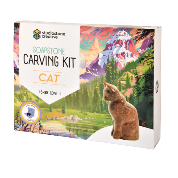 Kit de sculpture de chat en stéatite