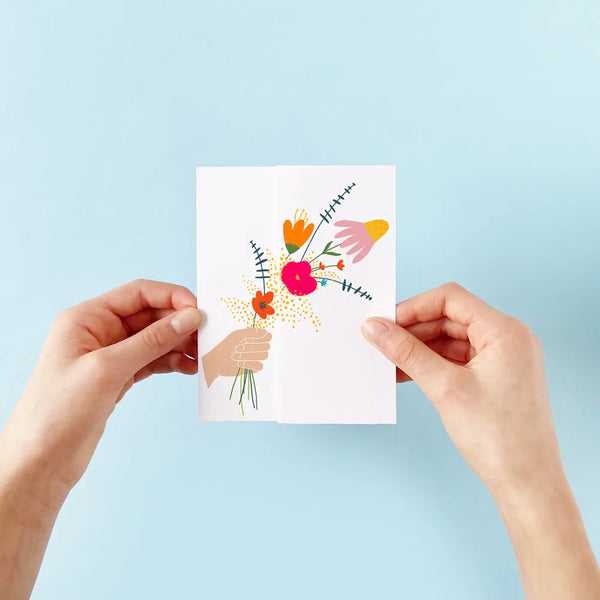 Carte de souhaits à déplier Bouquet