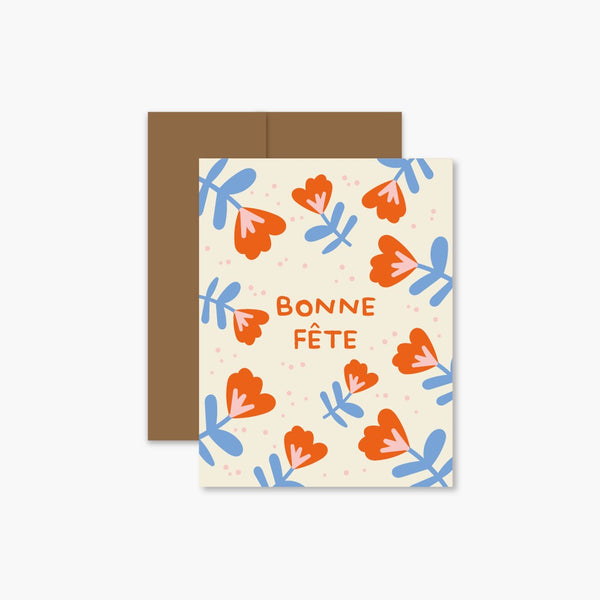 Carte de souhaits Bonne fête Fleurs