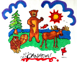 Kit de peinture pour taie d'oreiller Les animaux du Canada - arloca
