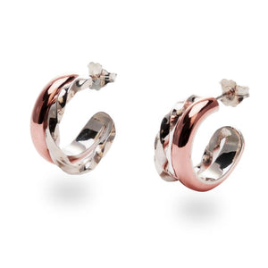 Boucles d'oreilles Double anneau torsadé - arloca