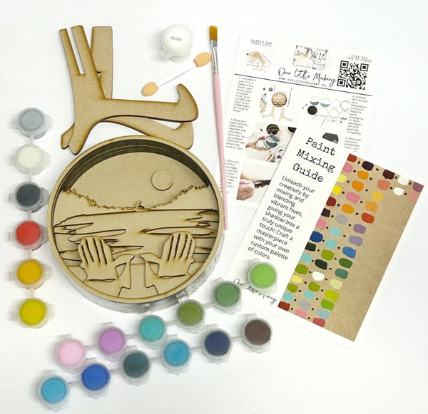 Kit d'artisanat de boîte d'ombre La vie au lac