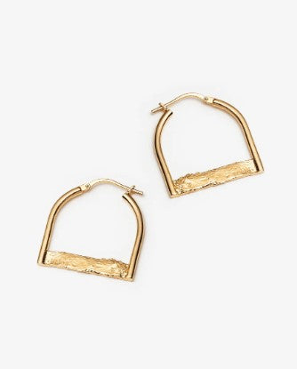 Diplomate - Boucles d'oreilles en argent plaqué or 14 carats - arloca
