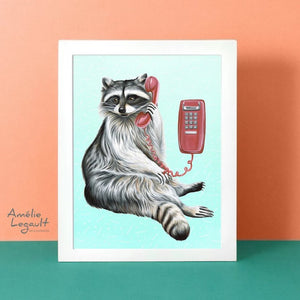 Affiche Le raton laveur au téléphone - arloca