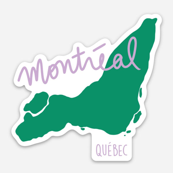 Autocollant Montréal Vert et Lilas
