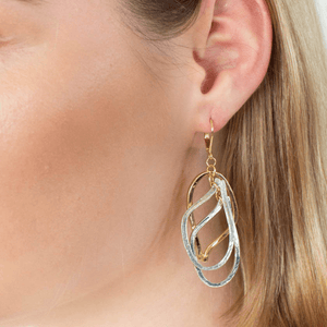 Boucles d'oreilles Solane argent et or - arloca