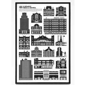 Affiche Bâtiments perdus à Montréal - arloca