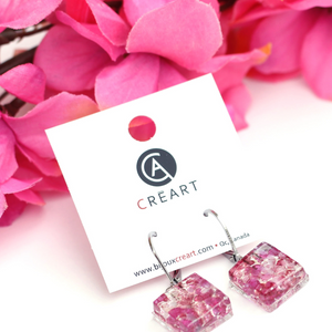Boucles d'oreilles en verre à motif suspendu - arloca