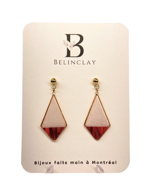 Boucles d'oreilles en pâte polymère faites à la main, Belinclay
