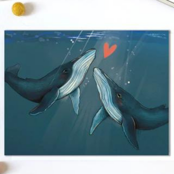 Carte de souhaits Les baleines bleues