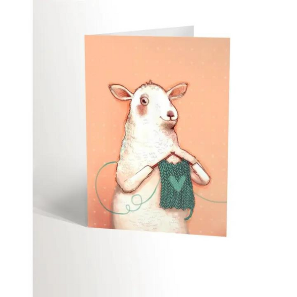 Carte de souhaits Le mouton-tricot