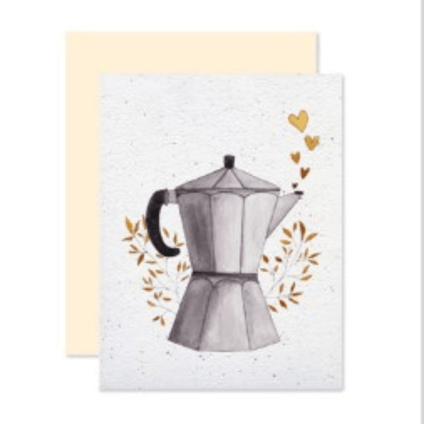 Carte de souhaits plantable La cafetière italienne - arloca