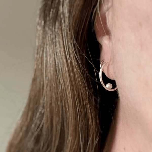 Boucles d'oreilles et mini perle blanche - arloca