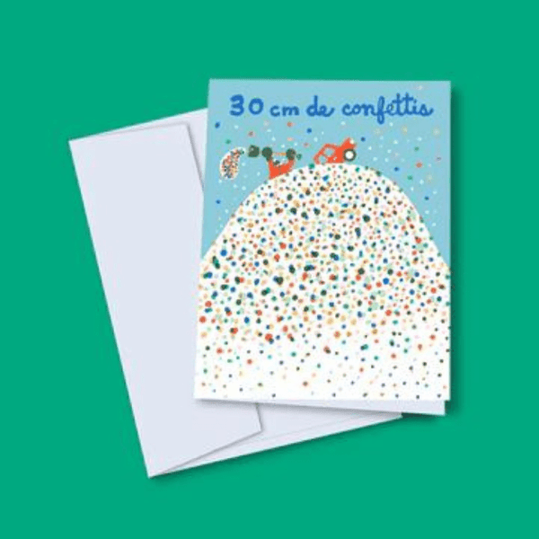 Carte de souhaits 30 cm de confettis - arloca