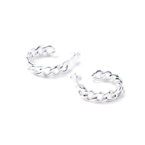 Boucles d'oreilles créoles torsadées argent - arloca