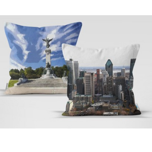Coussin Centre-ville de Montréal/Mont-Royal en couleur - arloca