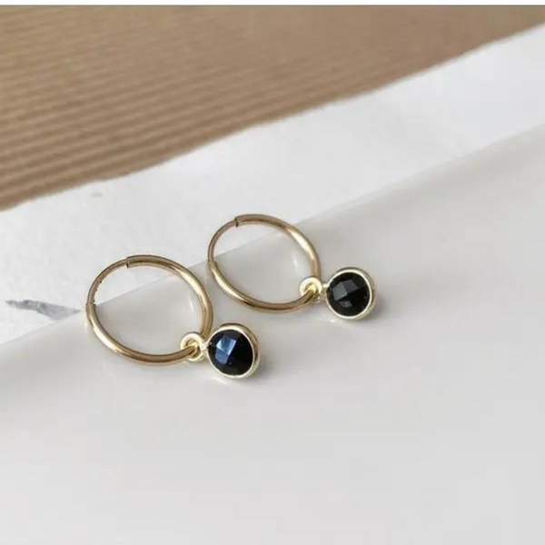 Boucles d'oreilles or/onyx