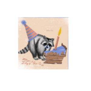 Carte de souhaits Bonne Fête Raton laveur - arloca