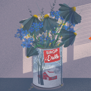 Carte de souhaits Fleurs dans un pot de sirop d'érable - arloca