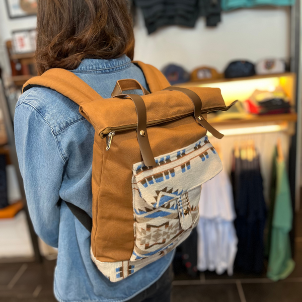 Sac à dos - camel & bleu - petit