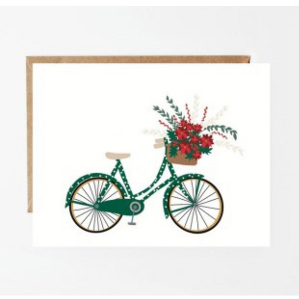 Carte de voeux Livraison de fleurs à vélo