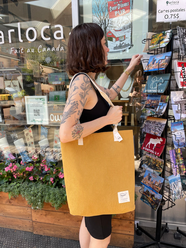 Le sac tote velour cotelé