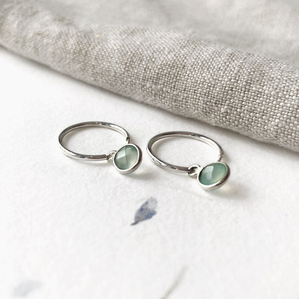 Boucles d'oreilles argent/calcedony - arloca