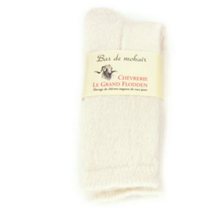 Bas en mohair thermal blanc naturel, Duray