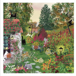 Affiche Chats dans un jardin d'automne - arloca