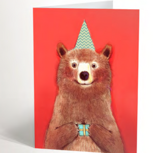 Carte de souhaits L'Ours rouge - arloca