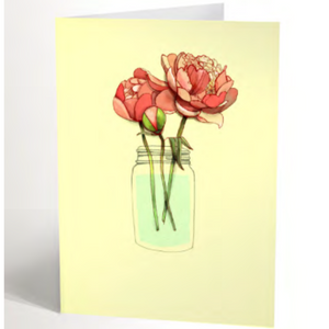 Carte de voeux Les pivoines - arloca