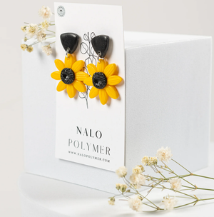 Boucles d'oreilles pendantes Tournesols - arloca