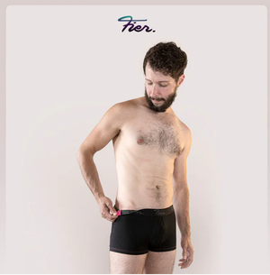 Caleçon pour homme noir avec fil rose - arloca