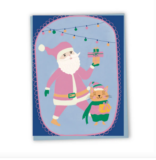 Carte de voeux Père Noêl kawaii