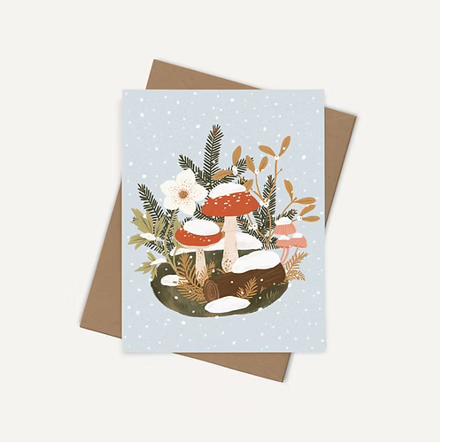 Carte de voeux Forêt enneigée