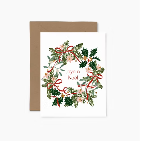 Carte de voeux Couronne "Joyeux Noël"