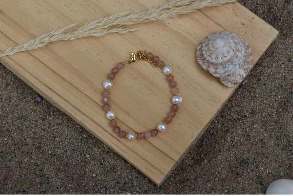 Bracelet de perles Crépuscule doré - arloca