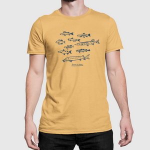 T-shirt Poissons du Québec jaune - arloca