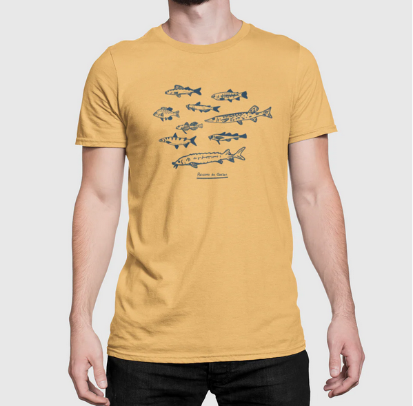 T-shirt Poissons du Québec jaune - arloca