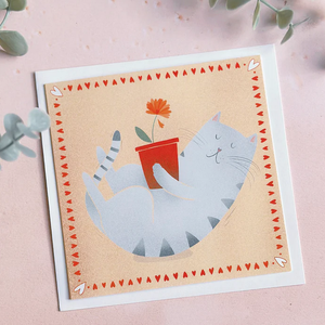 Carte de souhaits le chat jardinier - arloca