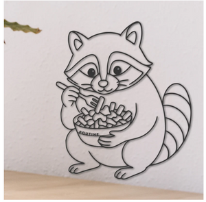 Decoración de pared El mapache que come poutine