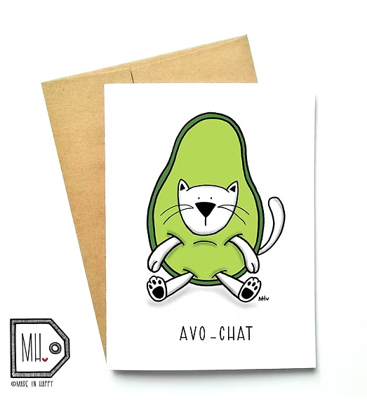 Carte de souhaits Avo-chat