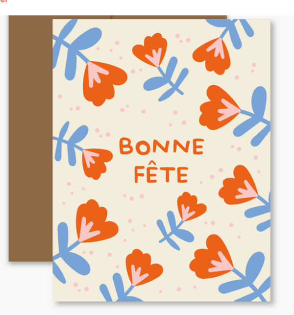 Boîtier de 6 cartes Bonne fête Fleurs